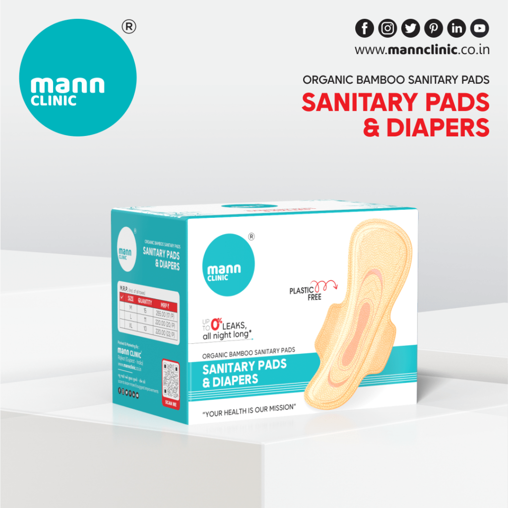 Mann Clinic Organic Bamboo Sanitary Pads. Mann Clinic organic bamboo sanitary pads, plastic-free and healthy for women. Homeopathic clinic promoting natural menstrual care products.