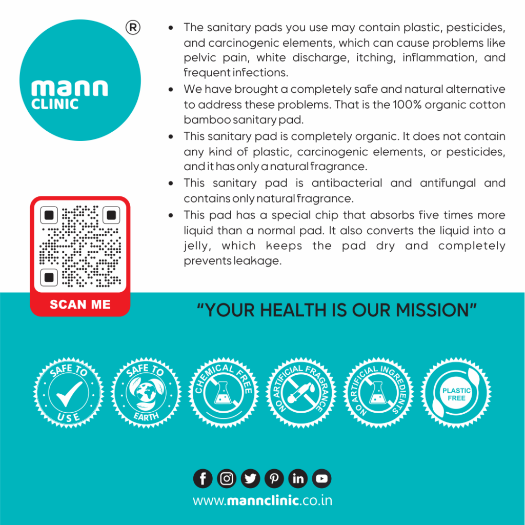 Mann Clinic Organic Bamboo Sanitary Pads Safe Natural Effective Mann Clinic's organic bamboo sanitary pads are safe, natural, and effective, offering a healthy alternative for women. #Homeopathy #WomensHealth